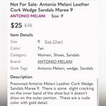 Antonio Melani Antonio Milani leather cork wedge Maree sandals size 9 Photo 14