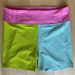 Outdoor Voices  Women's Bike Shorts - Pink, Green, and Blue Photo 0