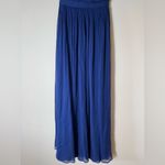 J.Crew Nadia Long Dress Silk Chiffon Dark Cove Blue Wedding Formal Size 6 Photo 2