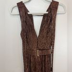 Sabina Musayev Helena Dress in Bronze Metallic Maxi Tiered Maxi Dress Size L Gold Size L Photo 3