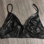 Leather Crop Top Black Size M Photo 0