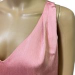 Donna Karan Pink Charmeuse Textured Sleeveless V Neck Lined Blouse Top Medium Photo 1