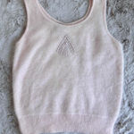 Vintage 1991 Christine Phillipé Baby Pink Coquette Knit Sweater Tank with Beaded Pearl Design Photo 0