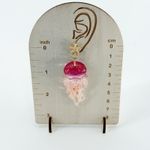 Pink Jellyfish Stud Dangle Earrings, Beach Earrings, Novelty Earrings Photo 2