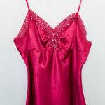 One Step Up Y2K Beaded Lace Cami Dark Pink Size Large Coquette Fairy Glam Photo 0