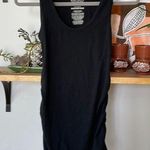 Old Navy  Maternity Black Ribbed Scoop Neck Ruched Side Tank Top Size Small Photo 0