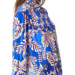 Free People Under The Palms Blue Floral Lightweight Button Down Shirt Size Small Photo 1