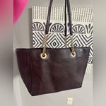 Coach Turnlock Chain Tote Burgundy Pebble Leather Photo 10