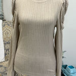 Another Love Cream Ribbed Top Photo 0