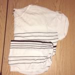 Women’s Sweater Short Sleeve Shirt Ruched Sides 1X White Photo 2