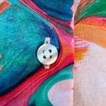 Vilagallo Art Paint Print Long Sleeve Button Down Blouse Pink Size 40/Large Photo 3