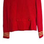 St. John  Collection Red Knit Gold Stripe Trim Notch Collar Button Front Jacket 2 Photo 7