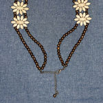 Squash Blossom Style necklace with real stone and bronze colored setting Brown Photo 4