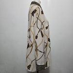 Roz & Ali  XL Tassel Chain Print Blouse Career Equestrian Preppy Photo 3