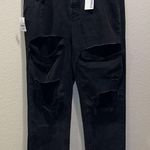 Refuge Straight Legged Black Ripped Jeans Photo 0