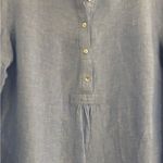 Saint Tropez West ST. TROPEZ West Light Blue 100% Linen Button Front Top Size XL Photo 8