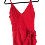Husmeu Swimdress Tie Ruched Shelf Bra Removable Cups Red XL Photo 0
