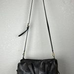 Fossil  Emma Satchel Crossbody Leather Purse Handbag Two Tone Black Charcoal Gray Photo 0