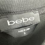 Bebe Long Sleeve Logo Dress Swarovski Crystal Rhinestone Black Style 701822 Sz S Photo 6