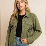Driftwood Olive Green denim-bohemian Embroidered Women's Jacket size small NWT Photo 9