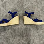 Montego Bay Club Blue Faux Suede Wedge Heels 7 1/2 Photo 4