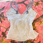 true vintage y2k 2000s italian coquette sailor plaid ribbon tie fairy tank top cami White Size One Size Photo 6