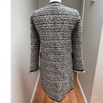 Nanette Lepore  Tweed Coat Womens 2 Cream Black Designer Classic Parisian Chic Photo 5