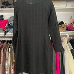 Reformation DEE waffle print sheer long sleeve bodycon mini little black dress L Photo 9