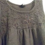 Aeropostale  Grey Lace Paneled Babydoll Tank Top Photo 2