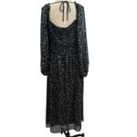 Astr the Label Dress Maxi Smocked Long Sleeve Floral Print Black Purple Size XL Photo 10