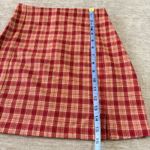 Brandy Melville  Mini Skirt Plaid Red Orange Casual‎ Party Size XS-S Stretch Photo 3