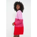 Hyacinth House Scarlett Pink Red Colorblock Cable Knit Sweater Mini Dress Large Photo 3