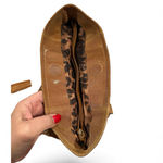 B. MAKOWSKY LEATHER SHIMMER SNAKE BROWN LIZZARD SHOULDER HANDBAG GOLDTONE TRIM Photo 6