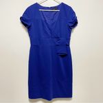 Tahari Blue Short Sleeve Knee Length Dress Photo 5
