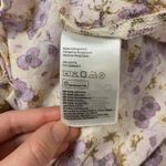 H&M  Floral Cotton Button-Up Midi Shirt Dress Size S Purple‎ Cream Photo 8