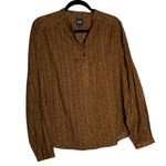 Gap Long Sleeve Leopard Print 100% Cotton Half Button Blouse Shirt Size Medium Photo 0