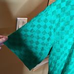 Princess Polly  Green Checkered Terry Button Up Top Size 10 Photo 1