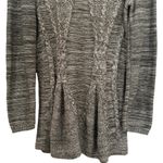 Neiman Marcus  Green Ivory Tight Knit Long Sleeve Chucky Pleated Sweater Size M Photo 2