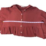 R. Vivimos Button Front Gauzy Dress Womens XL Midi Cotton Pumpkin Orange Fall Size undefined Photo 7