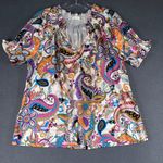 Jade Melody Tam Blouse Womens Small Pullover Slit V Photo 2