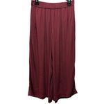 Madewell  Womens Clement Maroon Cropped Cullotes Wide Leg Pants  Size M Photo 2
