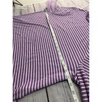 Chico's 2 Light Sweater Womens L Purple Striped Crew Neck Long Sleeves Stretch Photo 5