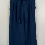 Lululemon Noir Crop Pant in True Navy Womens 6 Blue Wide Leg Flowy Belted W6AYAS Photo 2
