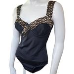 Westbound Vintage Beach Black, Brown, & Tan One-Piece Swimsuit (12) Photo 0