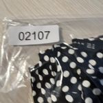 ZARA  Blouse Womens M Black White Dotted Long Sleeve Semi Sheer Business Career Photo 7