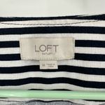 Loft ‎ Outlet Size Medium Jacket Black & White Stripe Linen Ruffles Long Sleeve Photo 3