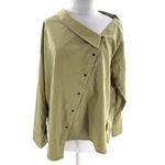The Frankie Shop NWT  Roan asymmetric button down top beige green sz M Photo 1