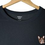 NWT Sunday Best Crewneck Tee Shirt Embroidered French Bulldog Size Large Black Photo 3