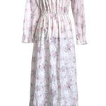 Vintage 80s Pinehurst Victorian Style Floral Cotton lingerie Robe Size S Pink Photo 1