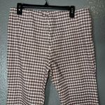 Brown & Cream Plaid Flare Pants Retro 70s Style Made in USA Women’s Medium Photo 4